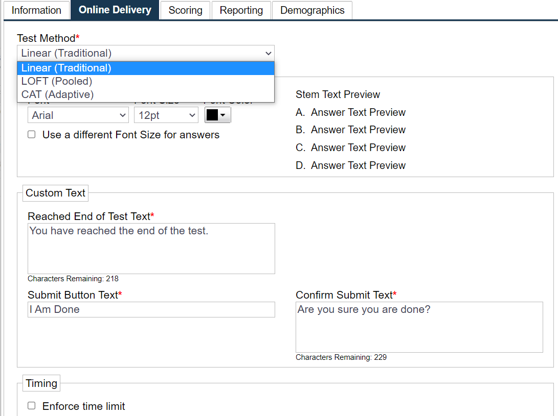 FastTest - Test Delivery Options