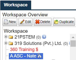 FastTest Edit Workspace