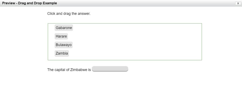 Drag and Drop Place Answers Student View