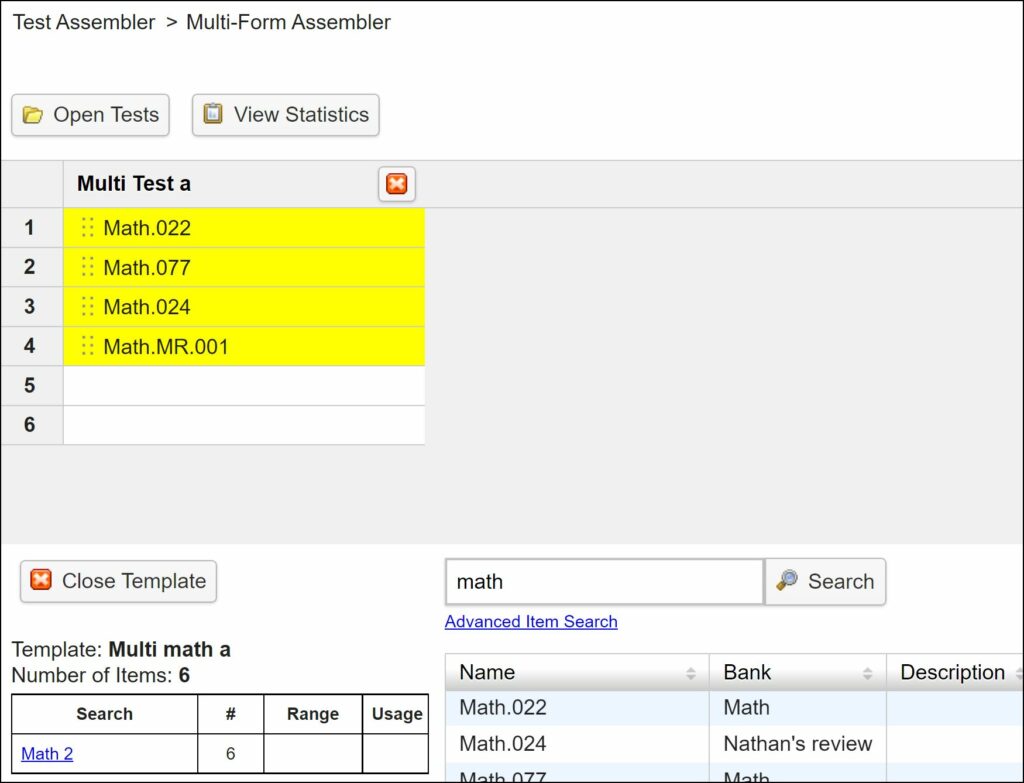 FT - Multi Test Form Assembler