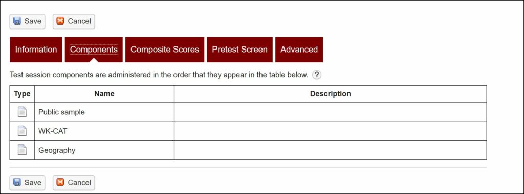 FastTest - Session components