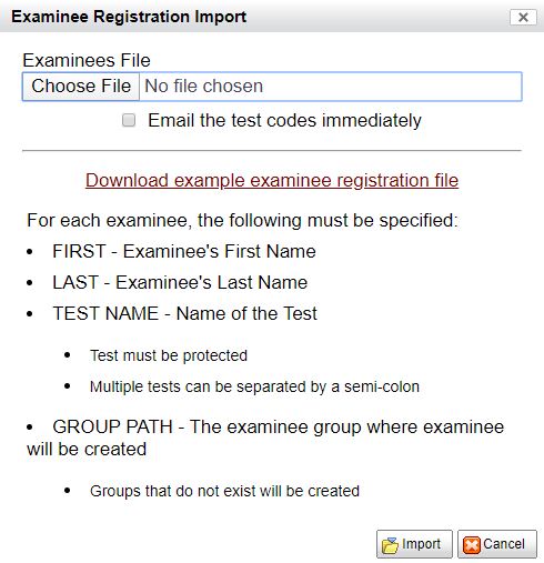 Import Examinees
