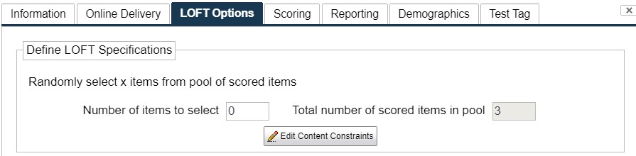 LOFT Options Tab