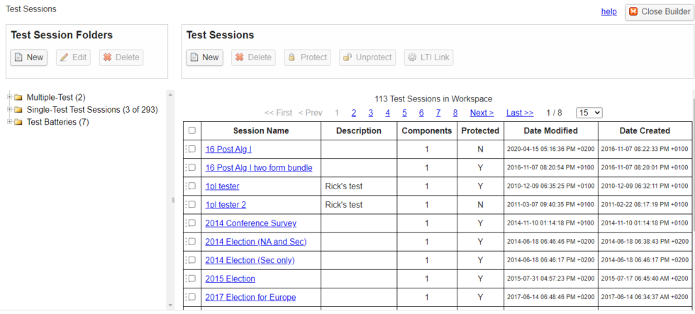 Test Sessions, Online Tests, Demographics Forms - FastTest - Online ...