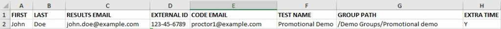 example of Examinee Export