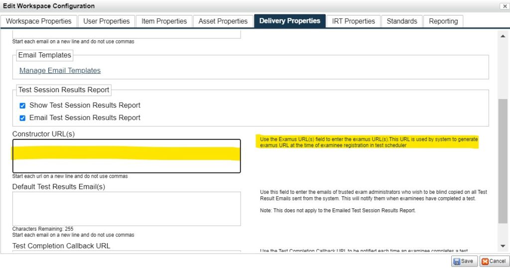 Edit Workspace Configuration - Constructor Integration User Manual