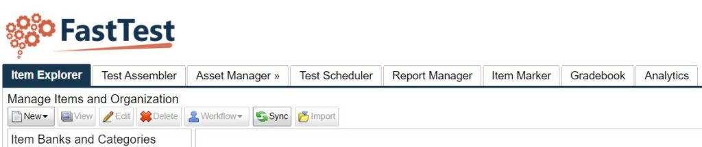 Figure 2.1 Item Explorer Tab - Guide for All Users