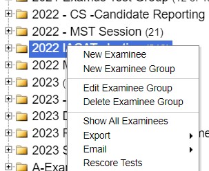 Figure 2.15 The New Examinee Tab 1