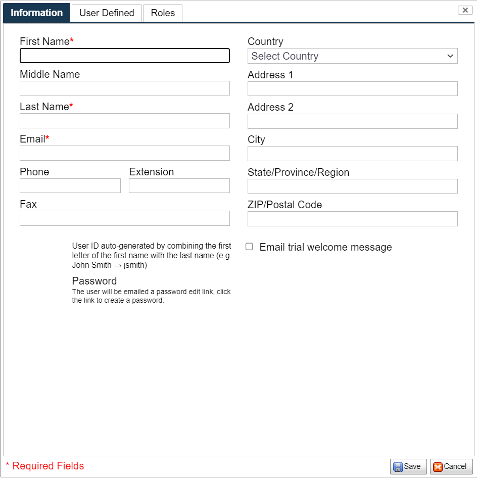 Figure 2.2 New User