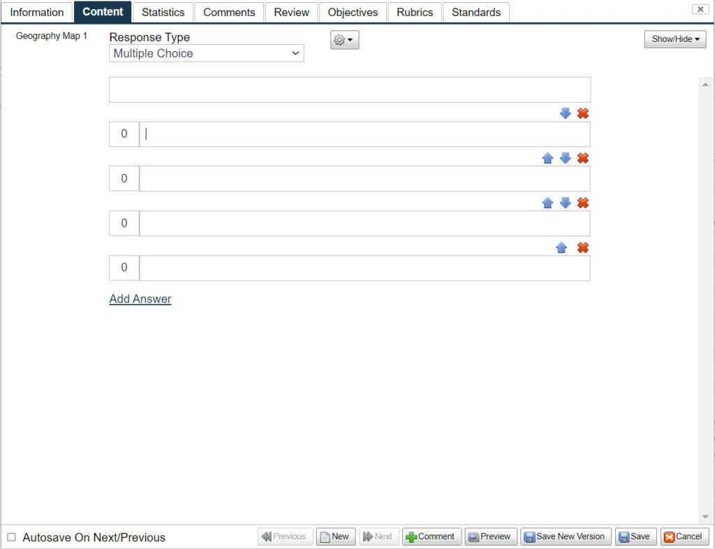 Figure 2.2 The Content Tab - Guide for All Users