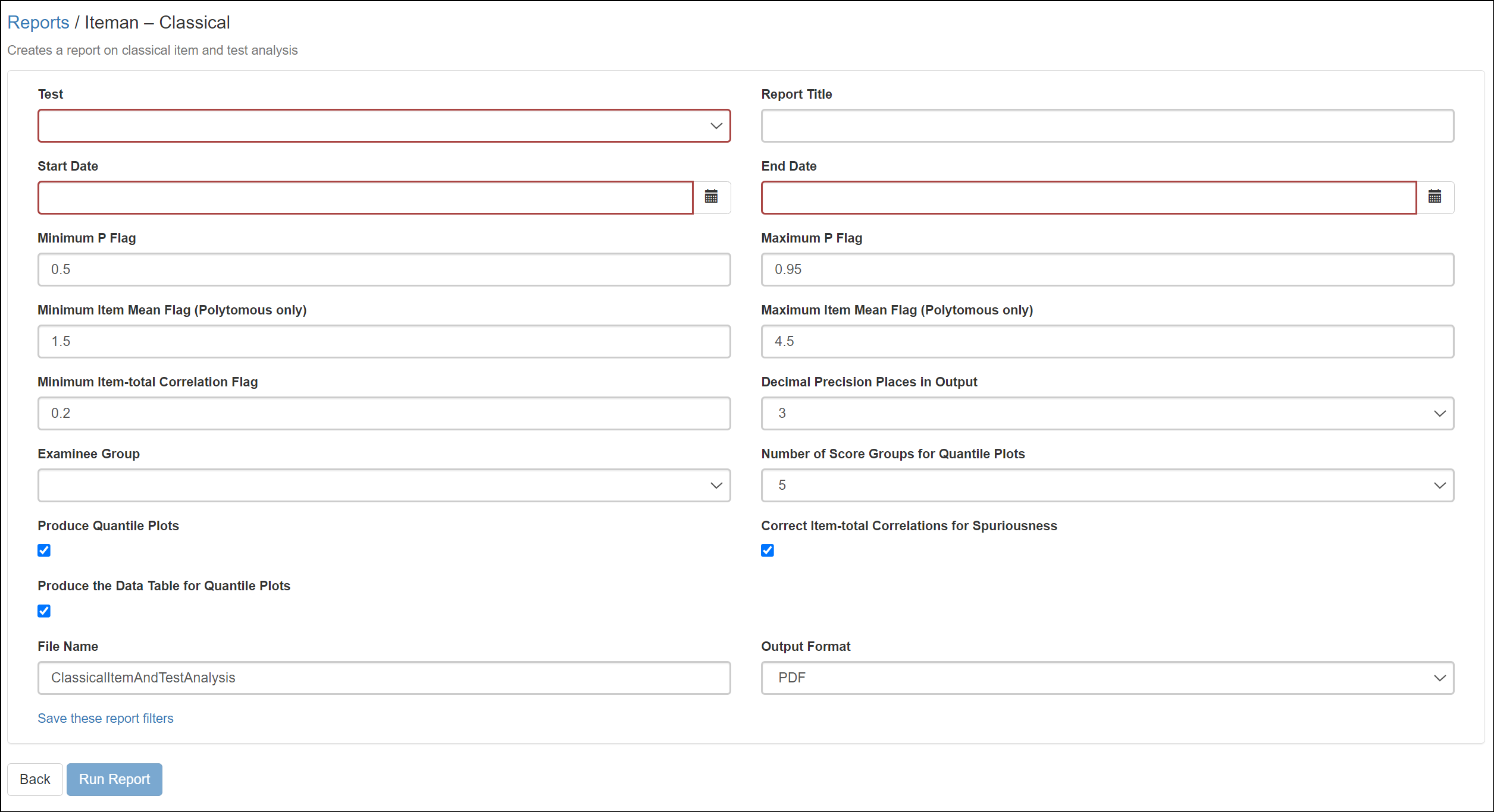 Iteman Report - Analytics